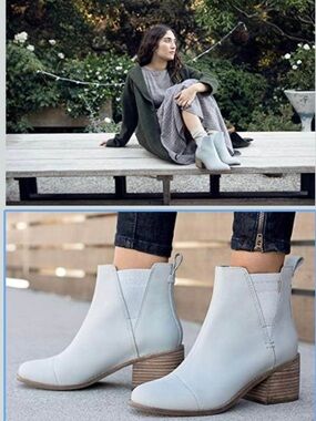 Toms Light Gray Chelsea Ankle Boots